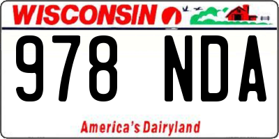 WI license plate 978NDA