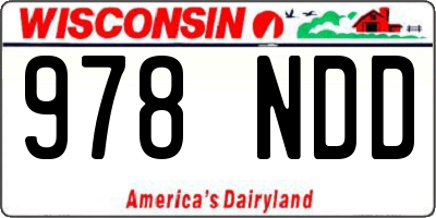 WI license plate 978NDD