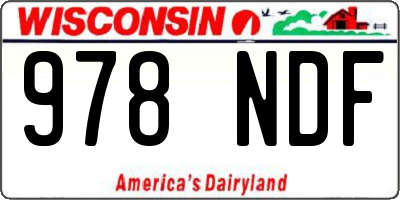 WI license plate 978NDF