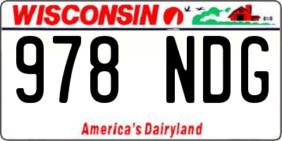 WI license plate 978NDG