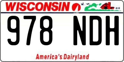 WI license plate 978NDH