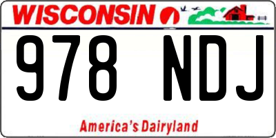 WI license plate 978NDJ
