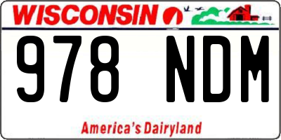 WI license plate 978NDM