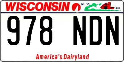 WI license plate 978NDN