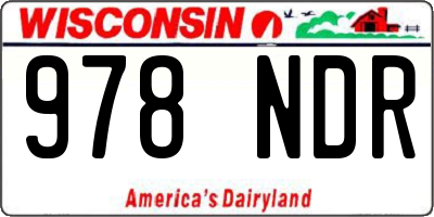 WI license plate 978NDR