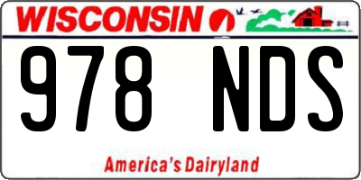 WI license plate 978NDS