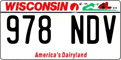 WI license plate 978NDV