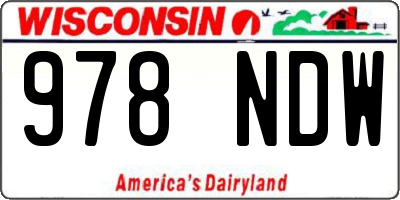 WI license plate 978NDW