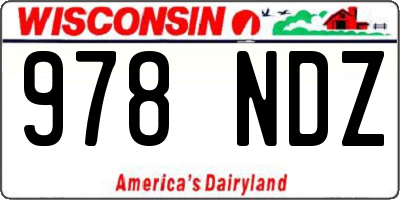 WI license plate 978NDZ