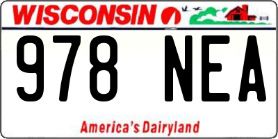WI license plate 978NEA