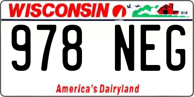WI license plate 978NEG