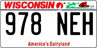 WI license plate 978NEH
