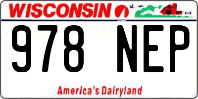 WI license plate 978NEP