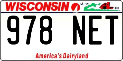 WI license plate 978NET