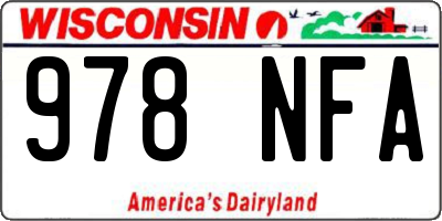 WI license plate 978NFA