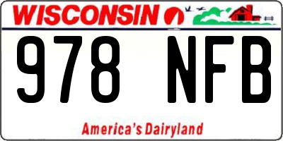 WI license plate 978NFB