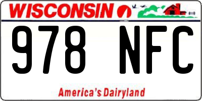 WI license plate 978NFC