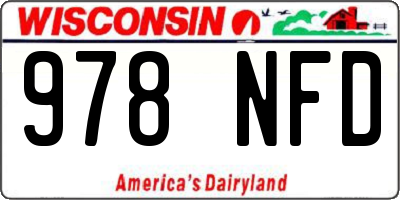 WI license plate 978NFD