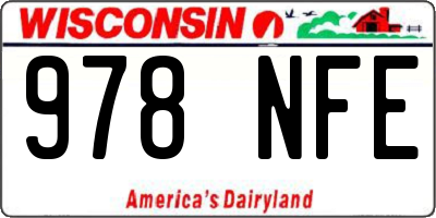 WI license plate 978NFE