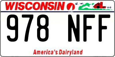 WI license plate 978NFF