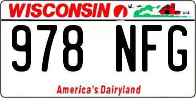 WI license plate 978NFG