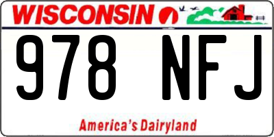 WI license plate 978NFJ