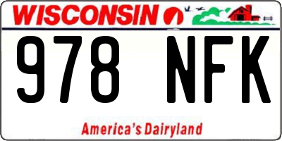 WI license plate 978NFK