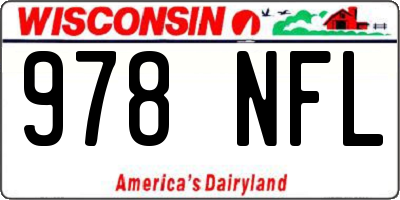 WI license plate 978NFL