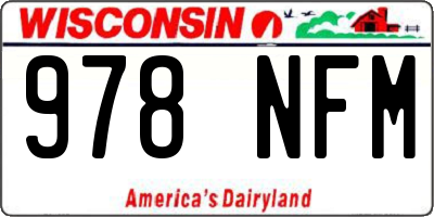 WI license plate 978NFM