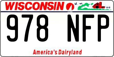 WI license plate 978NFP