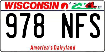 WI license plate 978NFS
