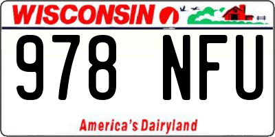 WI license plate 978NFU