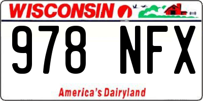 WI license plate 978NFX