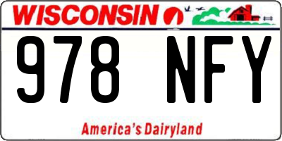 WI license plate 978NFY