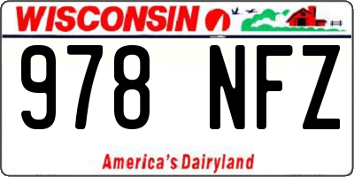 WI license plate 978NFZ