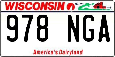 WI license plate 978NGA