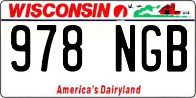 WI license plate 978NGB