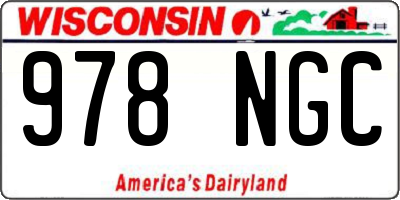WI license plate 978NGC