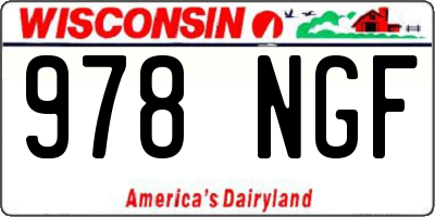 WI license plate 978NGF