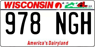 WI license plate 978NGH