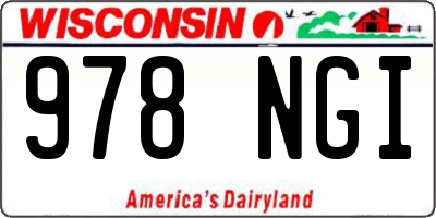 WI license plate 978NGI