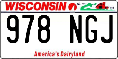 WI license plate 978NGJ