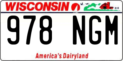 WI license plate 978NGM
