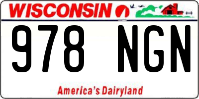 WI license plate 978NGN