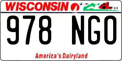 WI license plate 978NGO