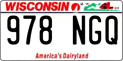 WI license plate 978NGQ