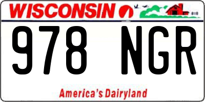 WI license plate 978NGR