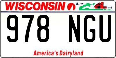 WI license plate 978NGU