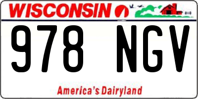 WI license plate 978NGV