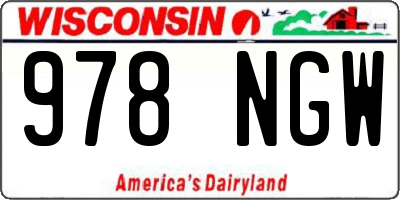WI license plate 978NGW